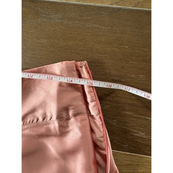 By Anthropologie Silky Satin Tiered Midi Skirt Pink/Rose women's size 10 NWT - Picture 7 of 7